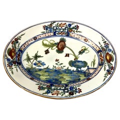 Antique 19th Century Italian Faenza Garofano Serving Platter