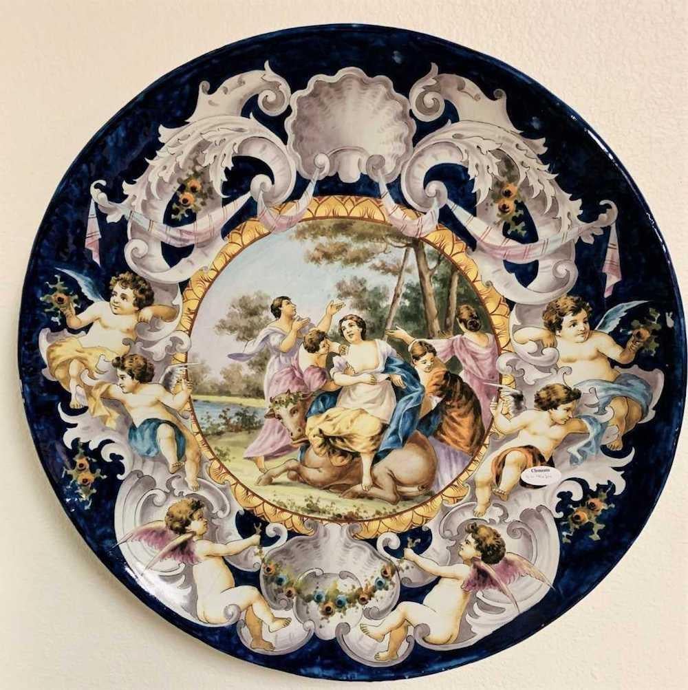 Earthenware 19th Century Italian Faience Charger For Sale