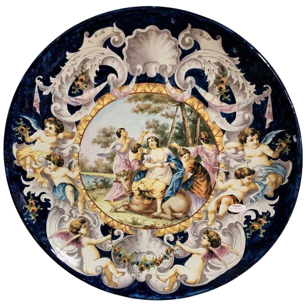 19th Century Italian Faience Charger For Sale