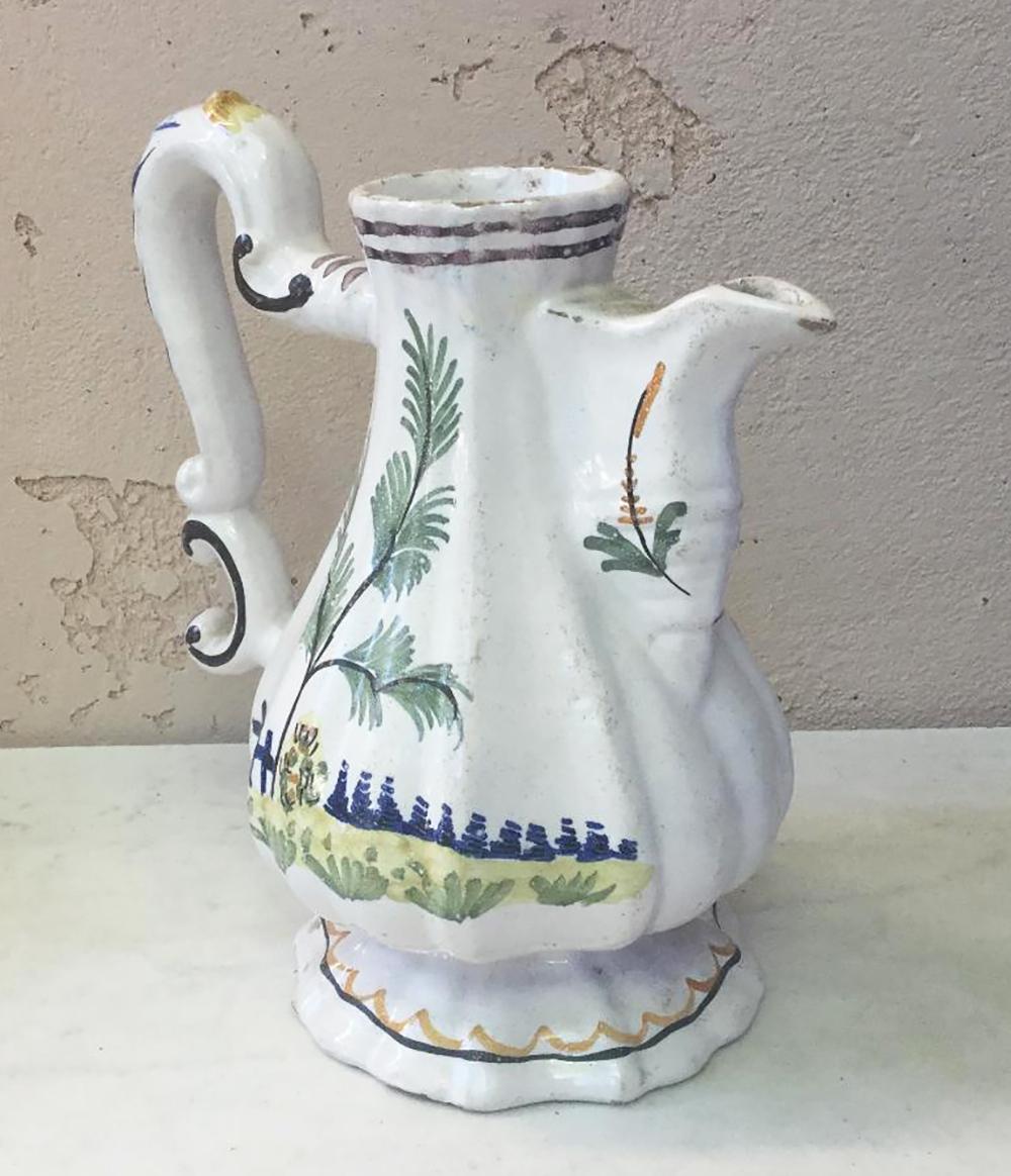Country 19th Century Italian Faience Pitcher For Sale