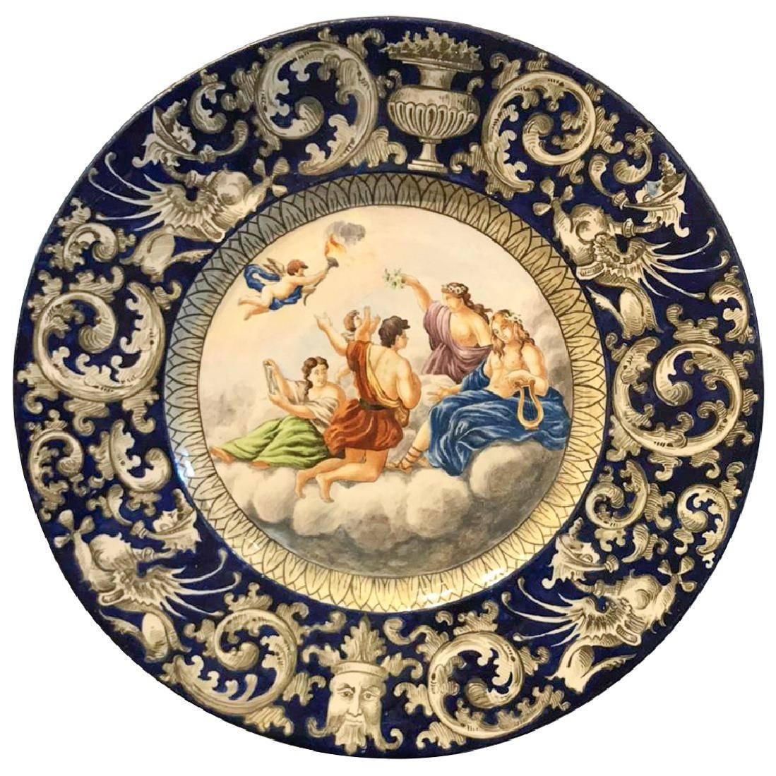 19th Century Italian Faience Porcelain Charger