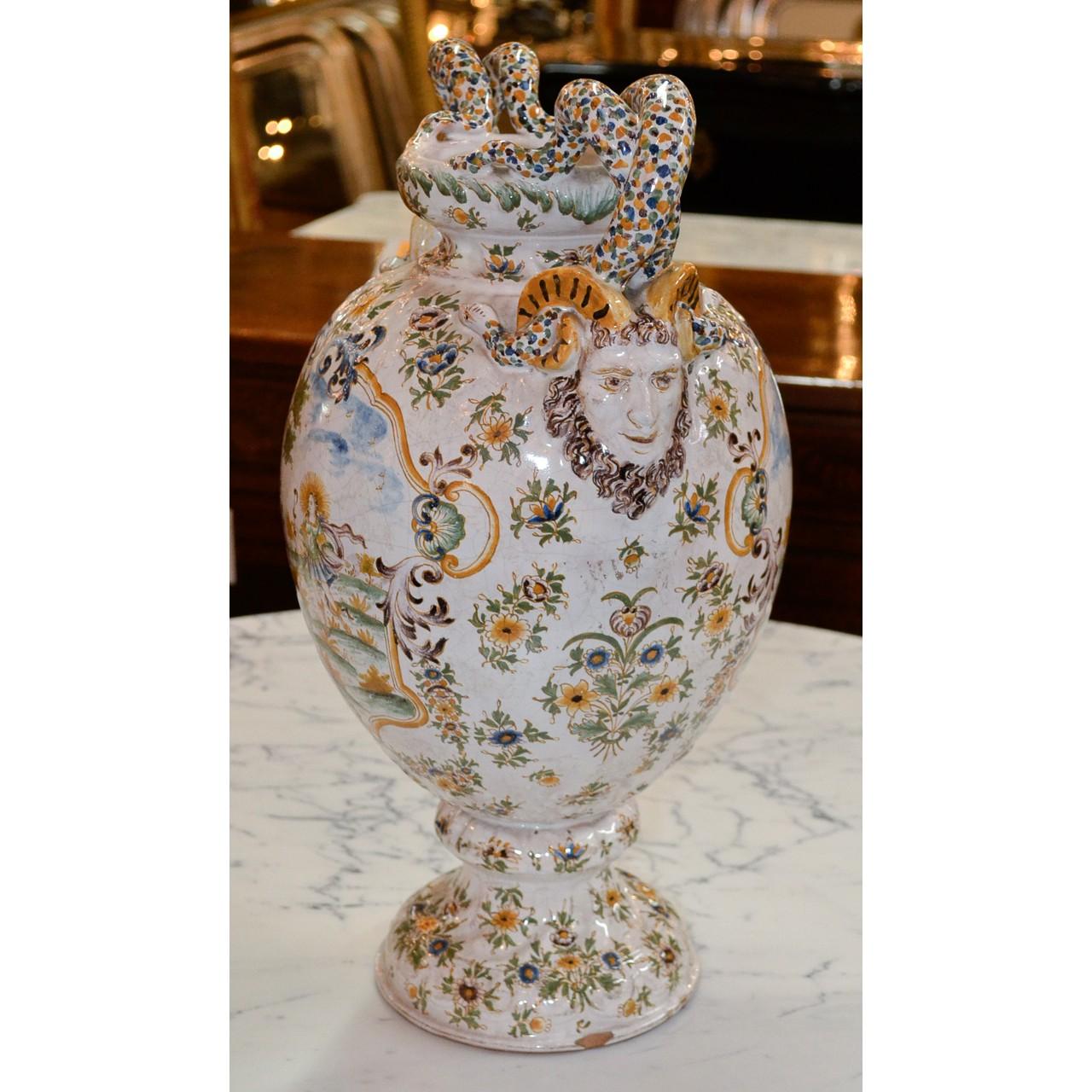 19th Century French Faience Vase In Good Condition In Dallas, TX