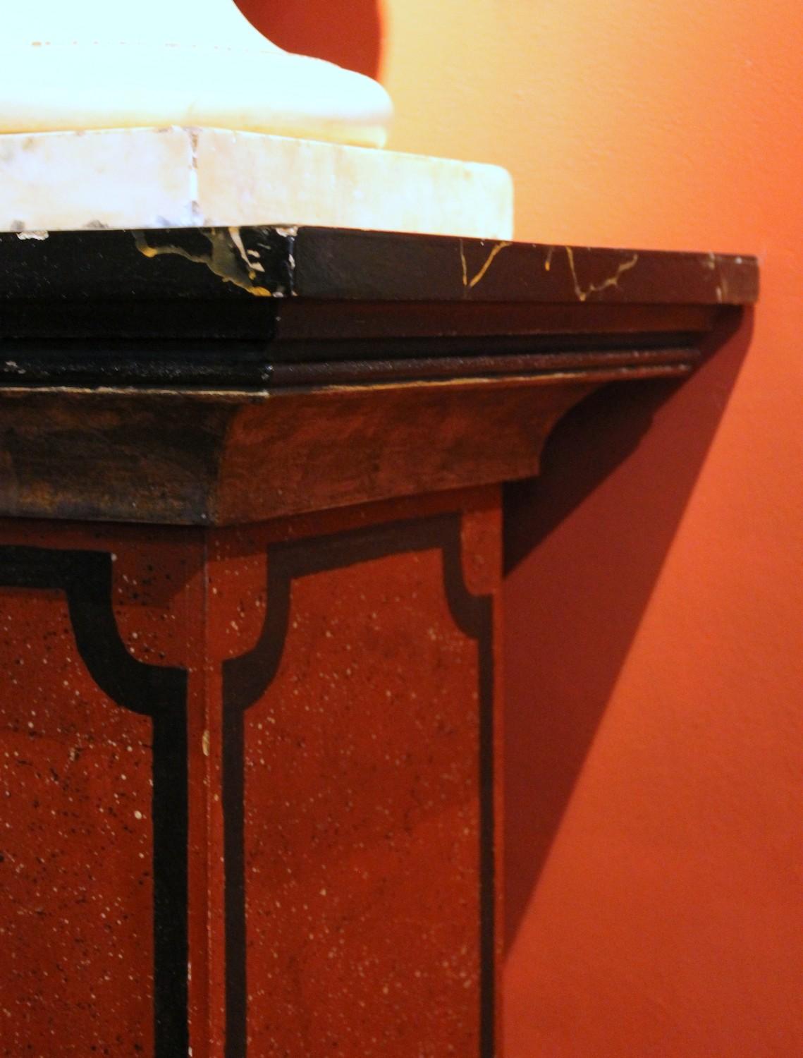 19th Century Italian Faux Marble Lacquer Architectural Pedestals or Columns In Good Condition For Sale In Firenze, IT