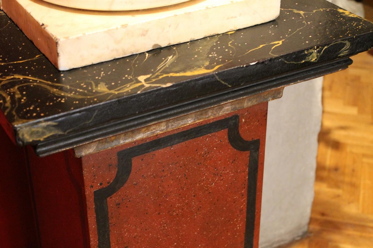 19th Century Italian Faux Marble Lacquer Architectural Pedestals or Columns For Sale 2