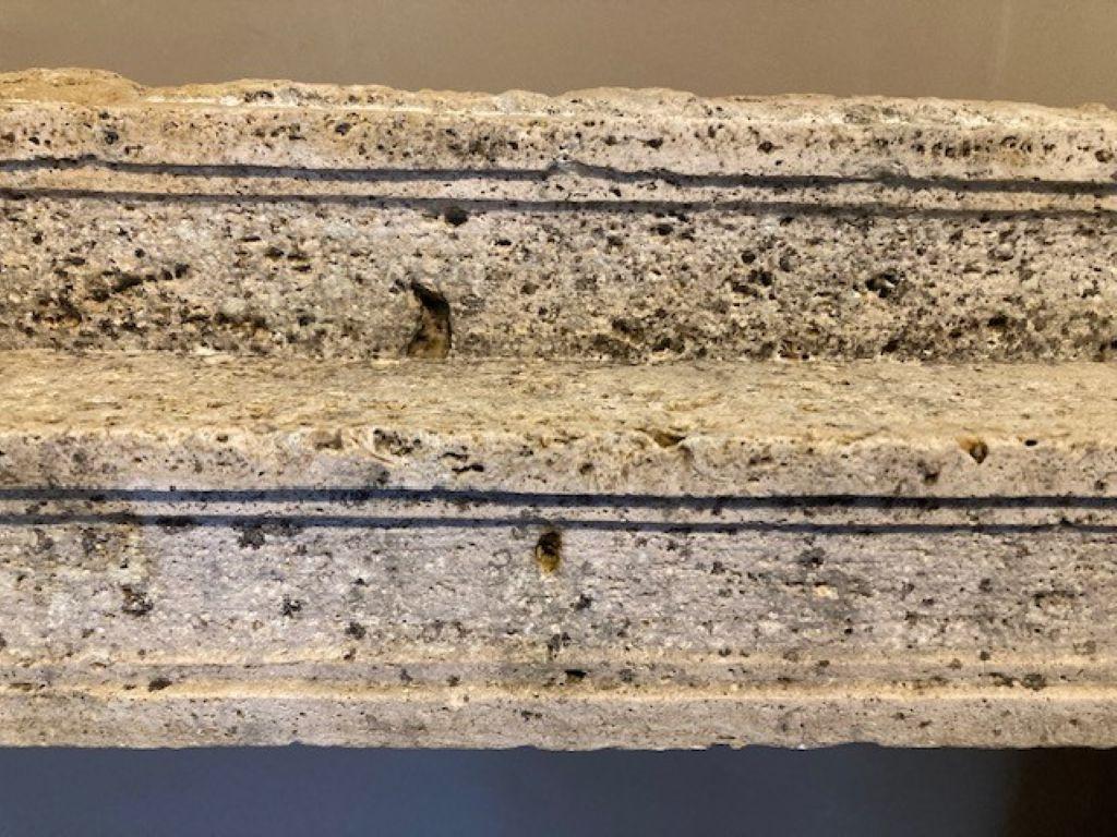 Carved 19th Century Italian Fireplace Mantel in Travertine For Sale