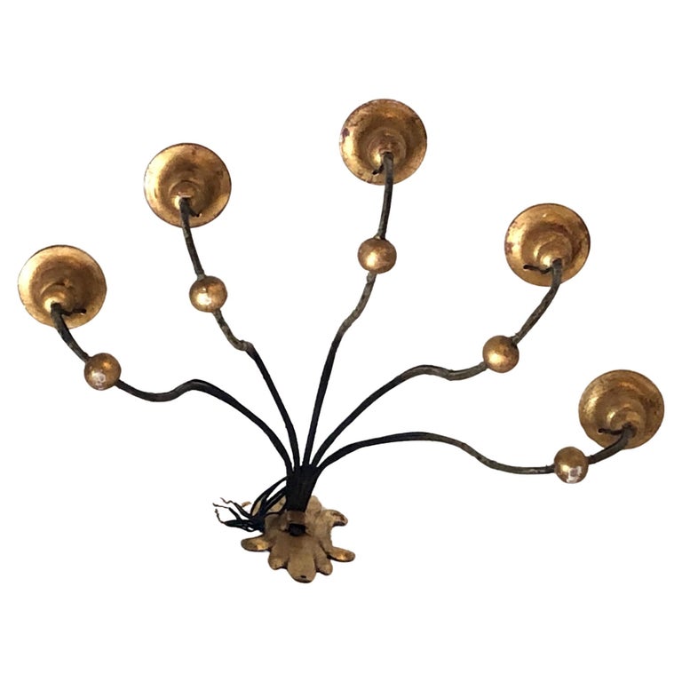 19th Century Italian Five-light Iron Sconce Large Tuscan Wall Candelabra  For Sale at 1stDibs | tuscan wall sconces, tuscan sconces