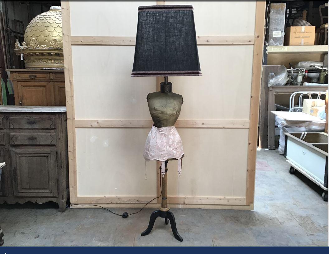 19th century Italian floor lamp made with a vintage mannequin, 1890s.