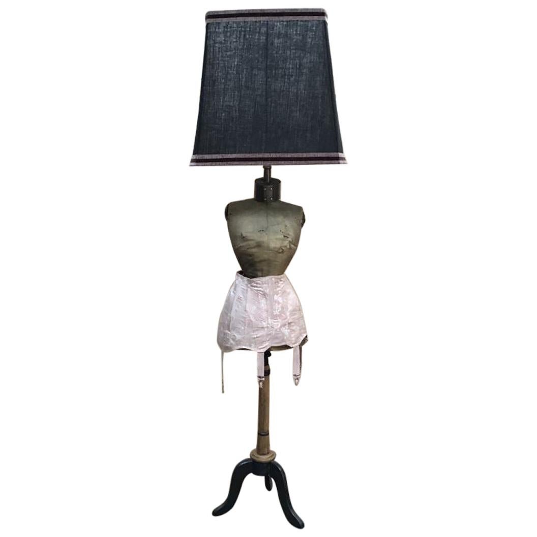 19th Century Italian Floor Lamp Made with a Vintage Mannequin, 1890s im Angebot