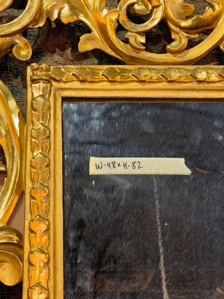 XIXe siècle Miroir florentin italien du 19ème siècle en bois sculpté et doré en vente