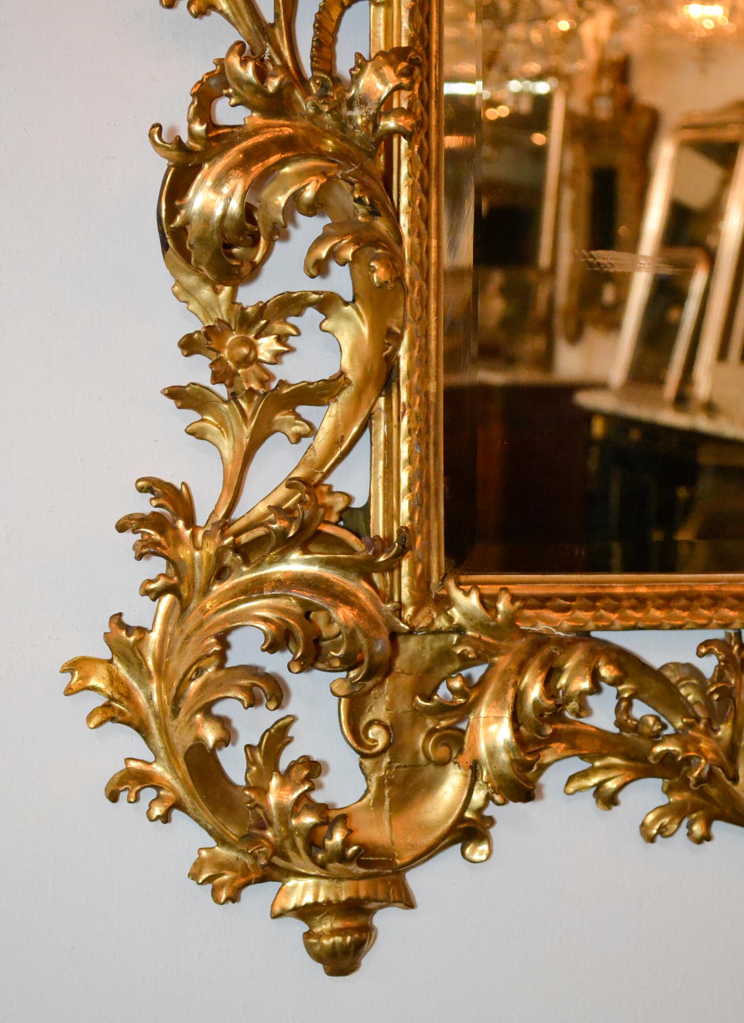 19th Century Italian Florentine Giltwood Mirror For Sale 1