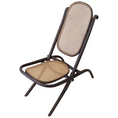 19th Century Italian Folding Chair with Vienna Straw