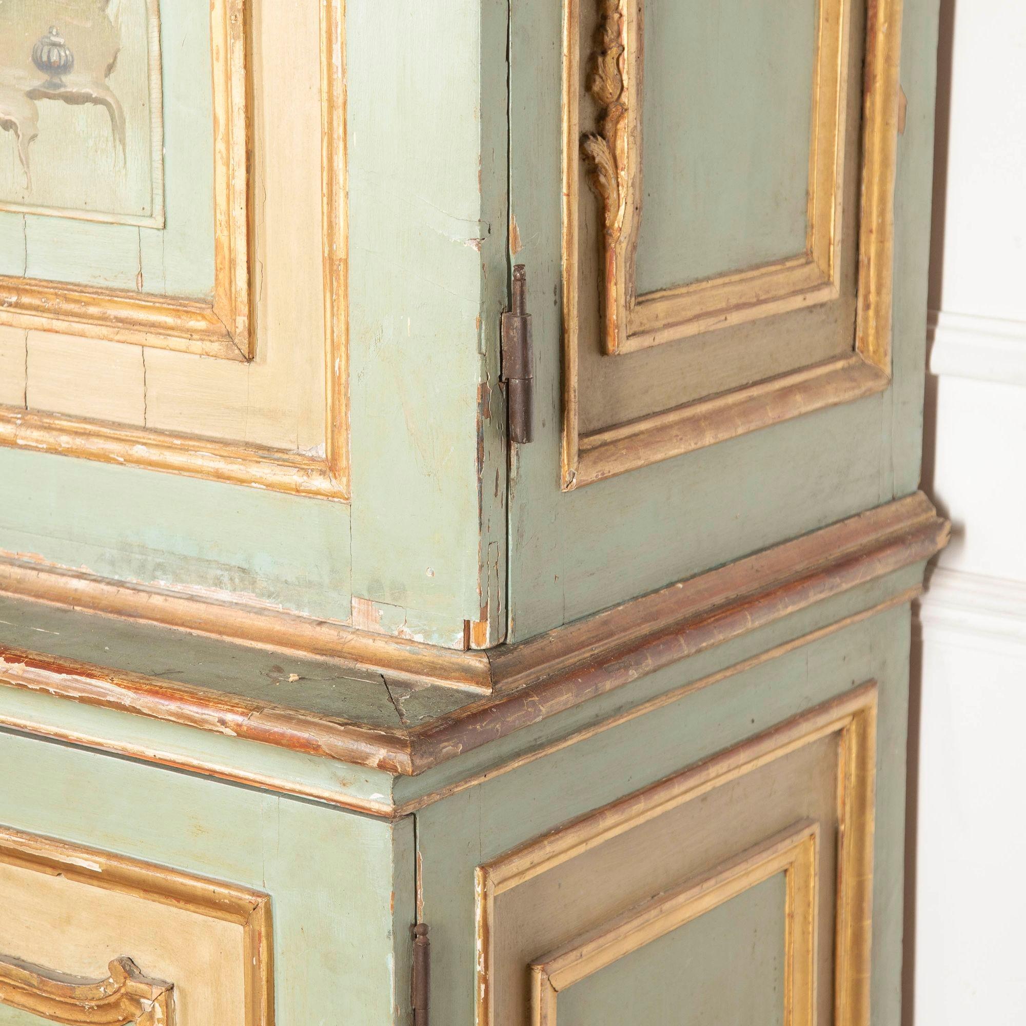 19th Century Italian Four Door Painted Cupboard For Sale 10