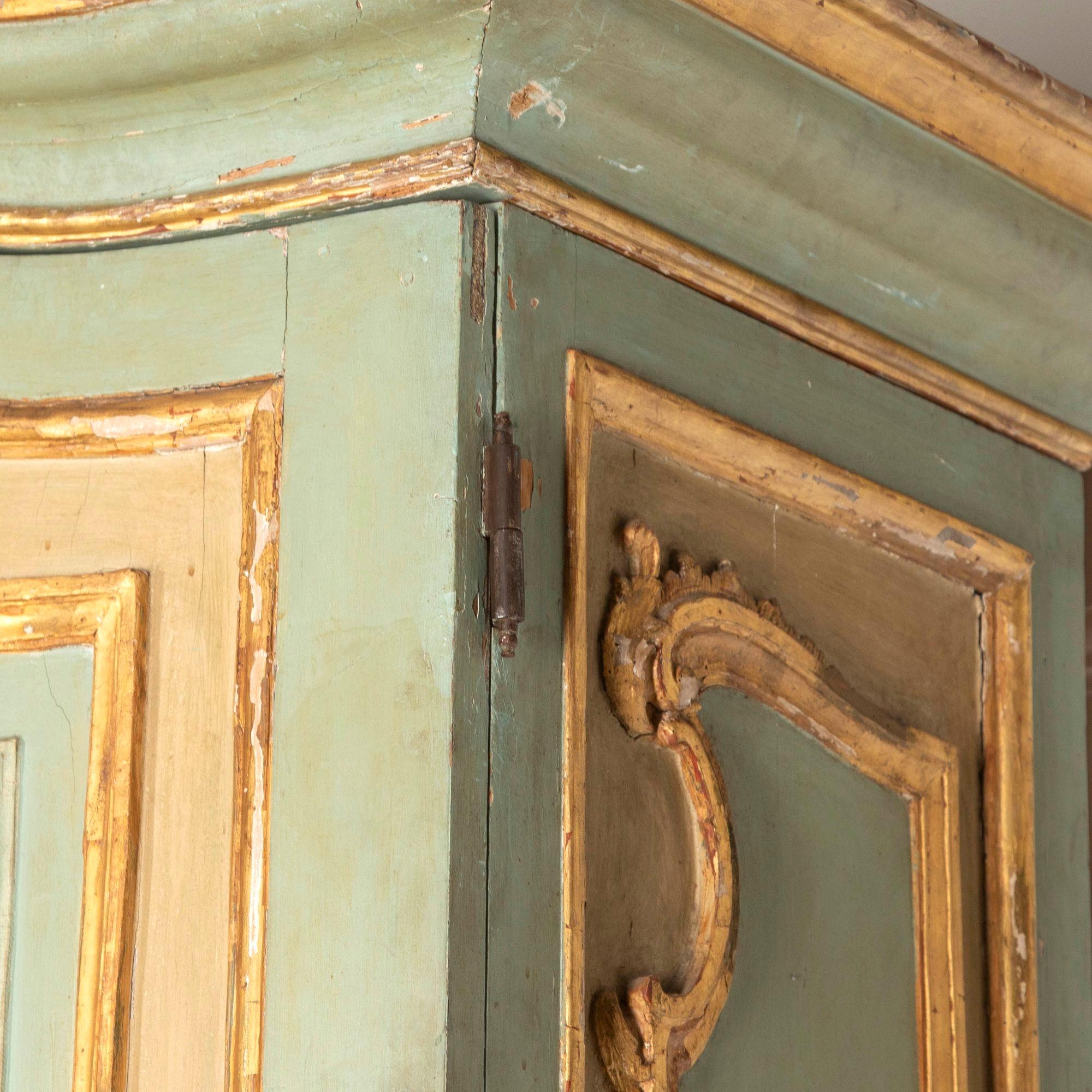19th Century Italian Four Door Painted Cupboard For Sale 12