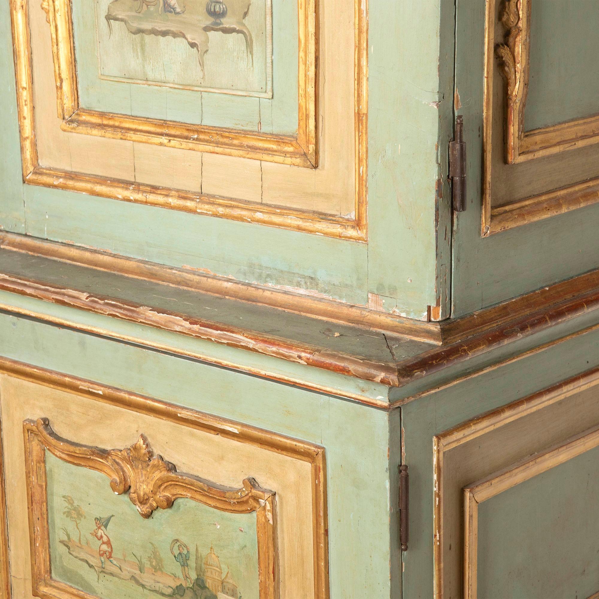 19th Century Italian Four Door Painted Cupboard For Sale 14