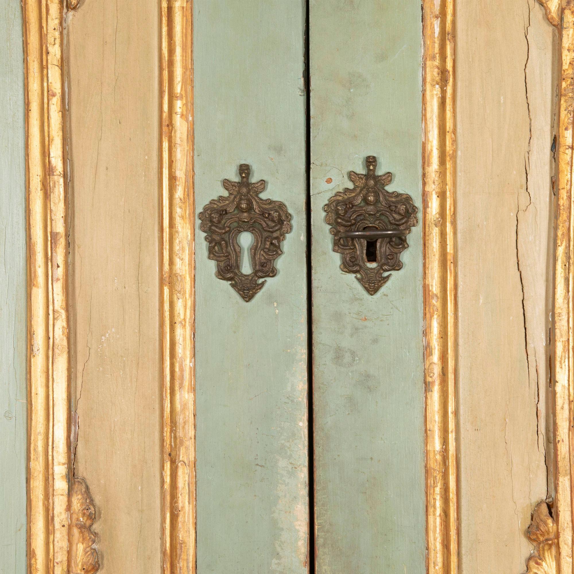 19th Century Italian Four Door Painted Cupboard For Sale 3