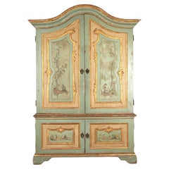 Credenza italiana a quattro ante dipinta del XIX secolo