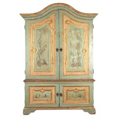 19th Century Italian Four Door Painted Cupboard