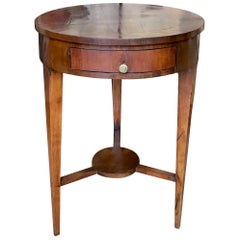 19th Century Italian Fruitwood Guéridon Table with Single Drawer