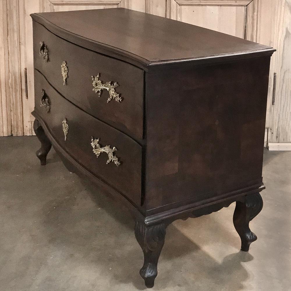 Baroque Revival 19th Century Italian Fruitwood Inlaid Commode For Sale