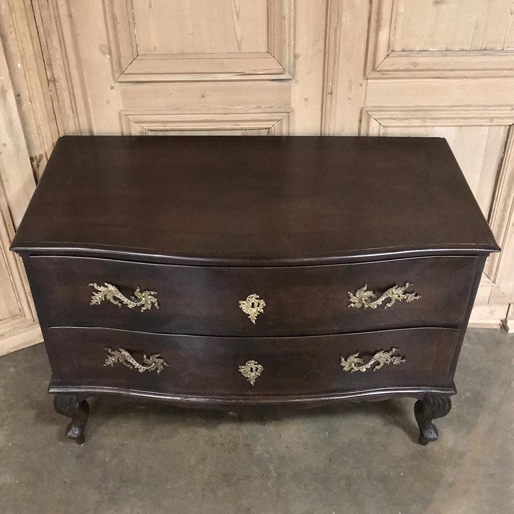 Gilt 19th Century Italian Fruitwood Inlaid Commode For Sale