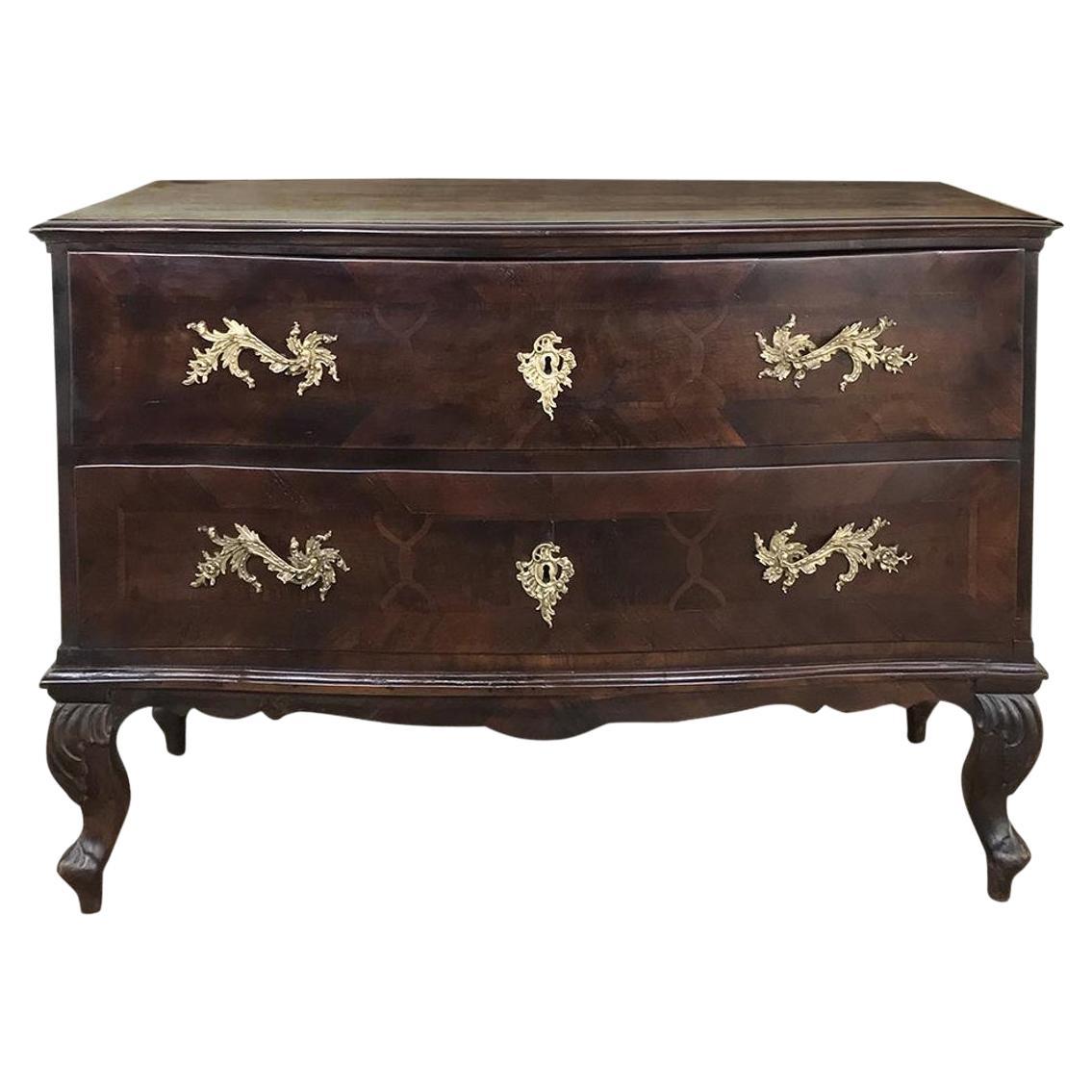 19th Century Italian Fruitwood Inlaid Commode For Sale