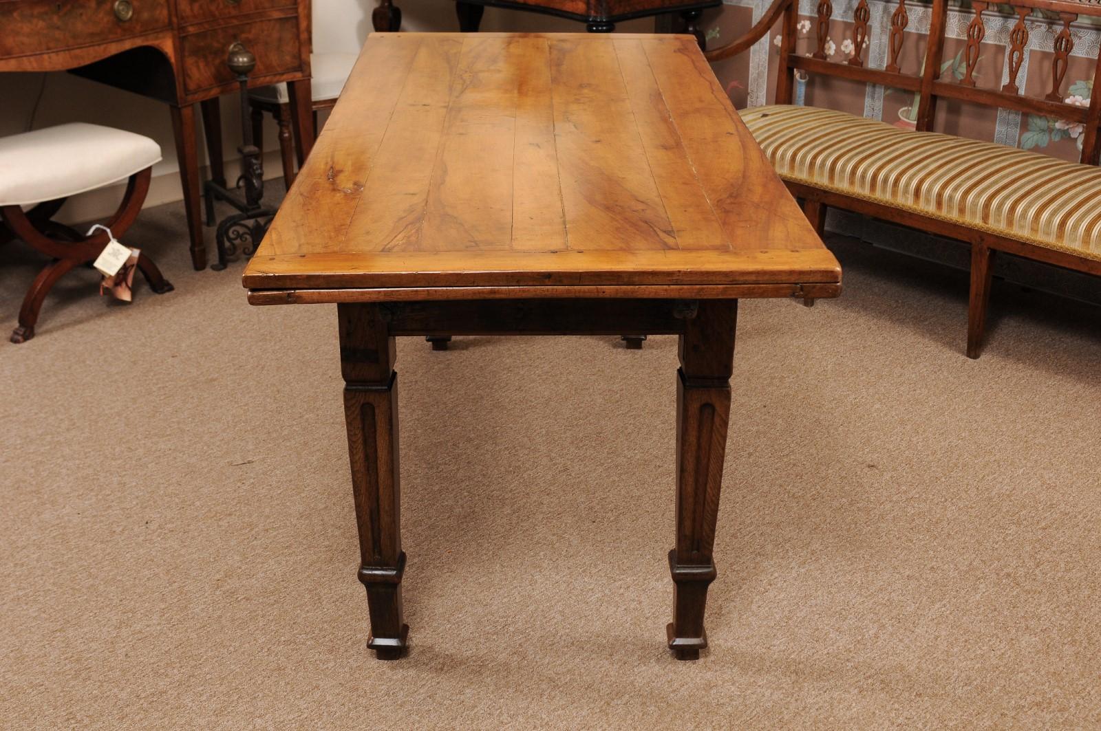 19th Century Italian Fruitwood Refractory Farm Table 8