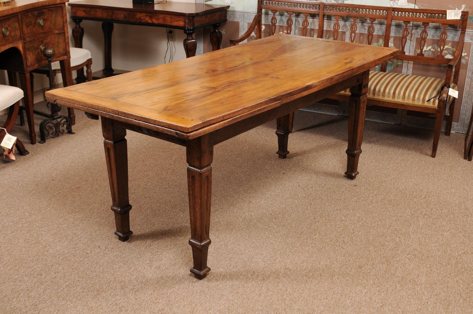 19th Century Italian Fruitwood Refractory Farm Table 10