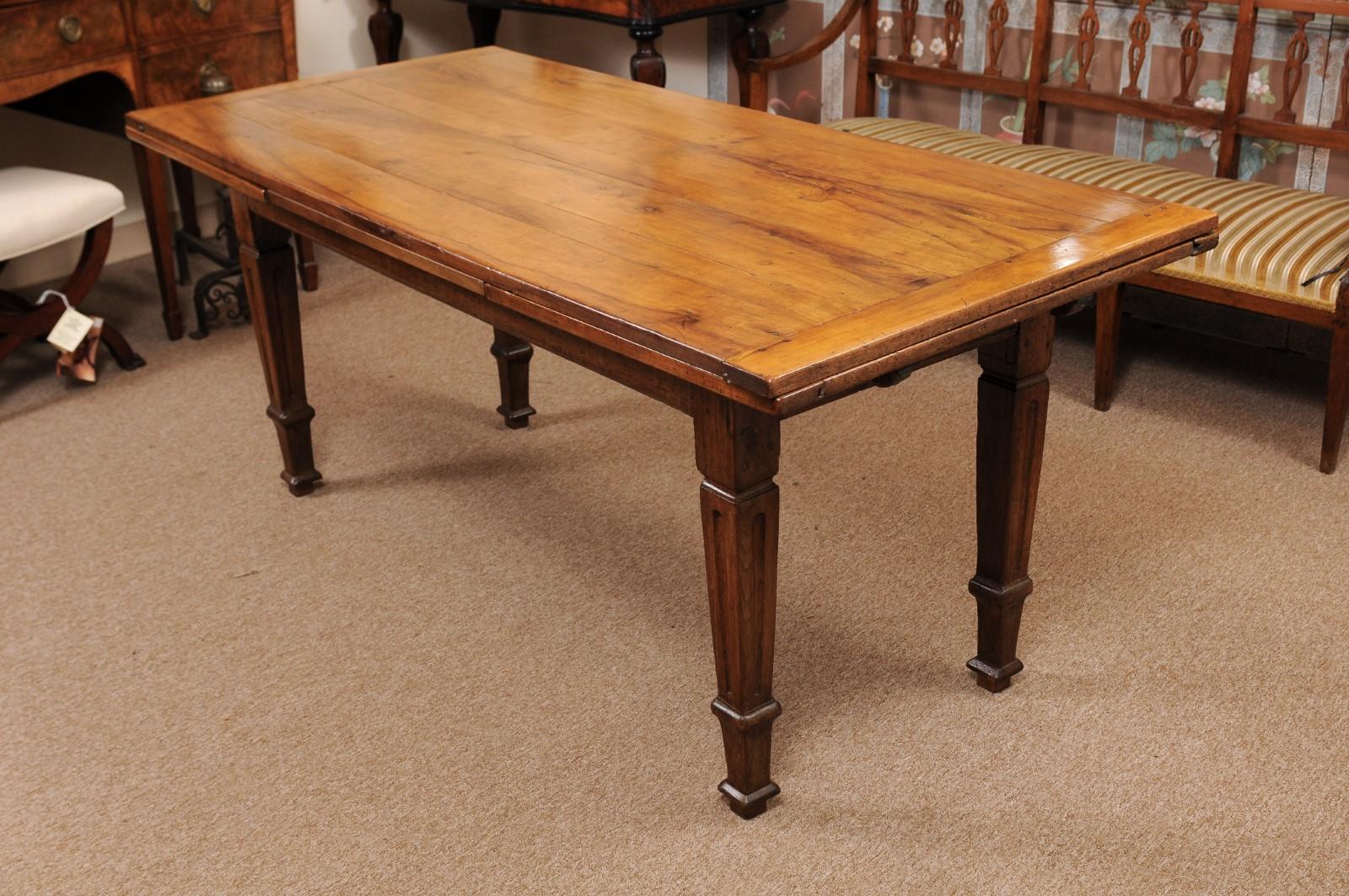 19th Century Italian Fruitwood Refractory Farm Table 11