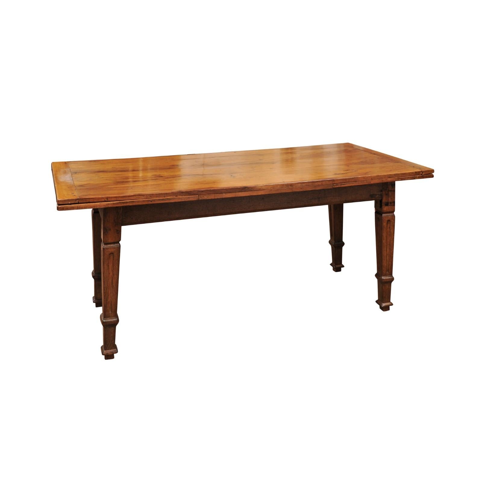 19th Century Italian Fruitwood Refractory Farm Table