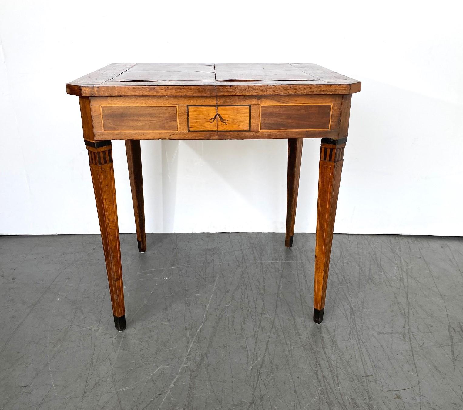 19th Century Italian Game Table In Distressed Condition For Sale In Pomona, CA