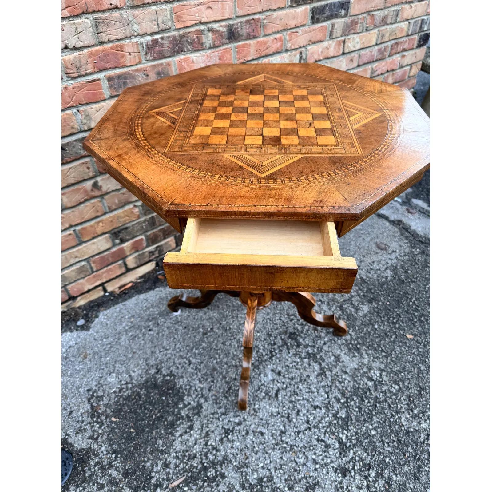 Wood 19th Century Italian Game Table For Sale