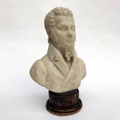 Figurative italienische Herrenbüste aus Alabaster des 19. Jahrhunderts