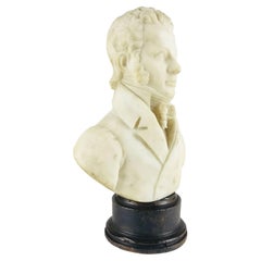 19th Century Italian Gentleman Figurative Bust Alabaster