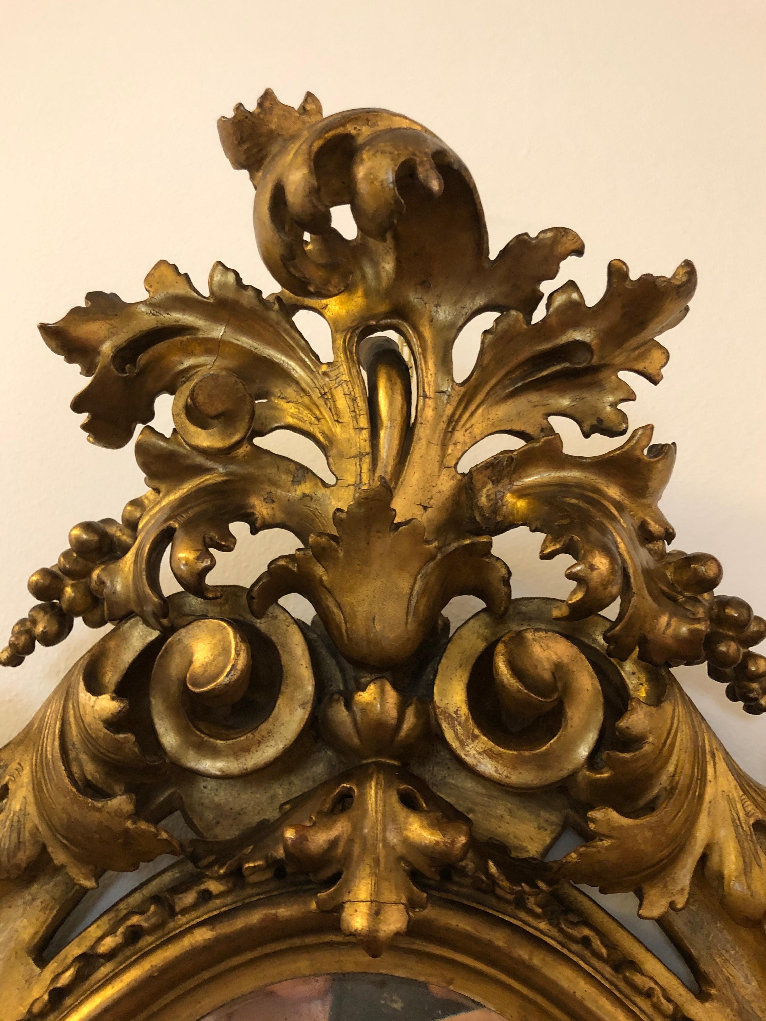 Wood 19th Century Italian Giltwood Mirror