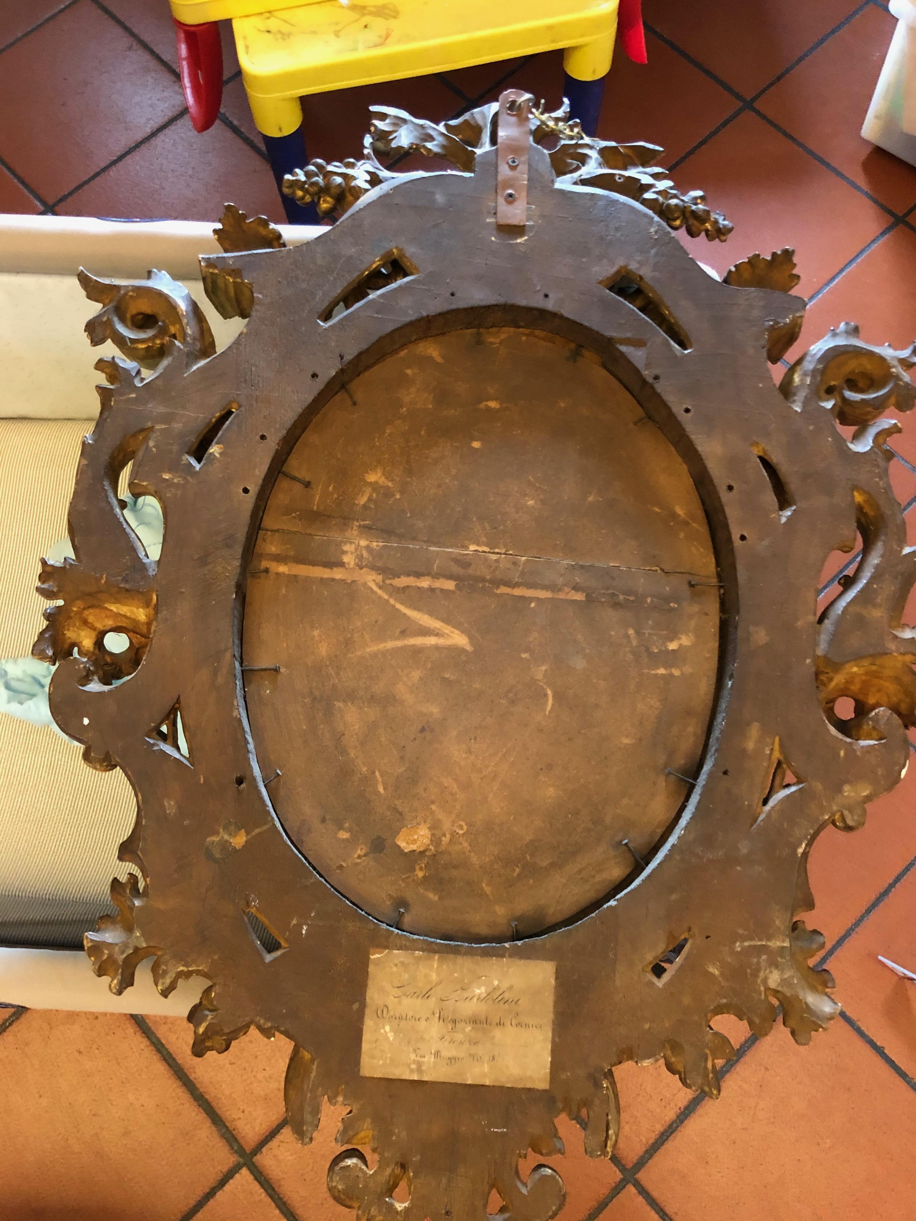 19th Century Italian Giltwood Mirror 1