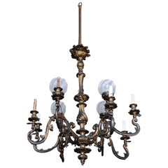 19th Century Italian Gilded Bronze Antique Chandelier