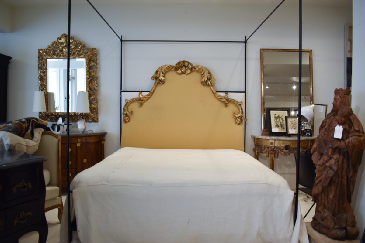 19th Century Italian Gilded Headboard (King) In Fair Condition In New Orleans, LA