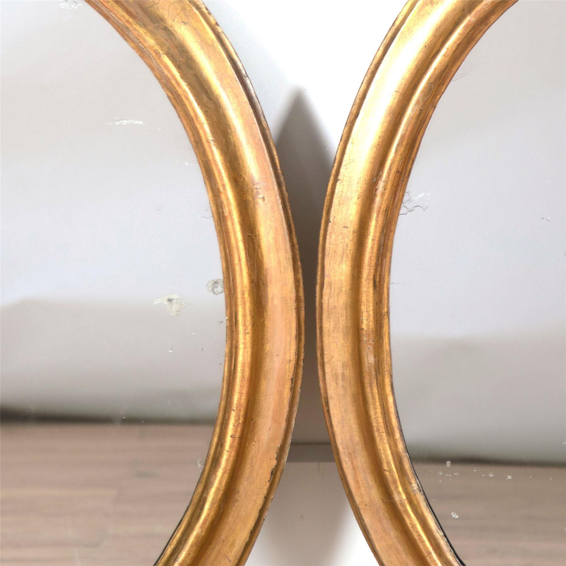 19th Century Italian Gilded Oval Mirrors In Good Condition For Sale In Gloucestershire, GB