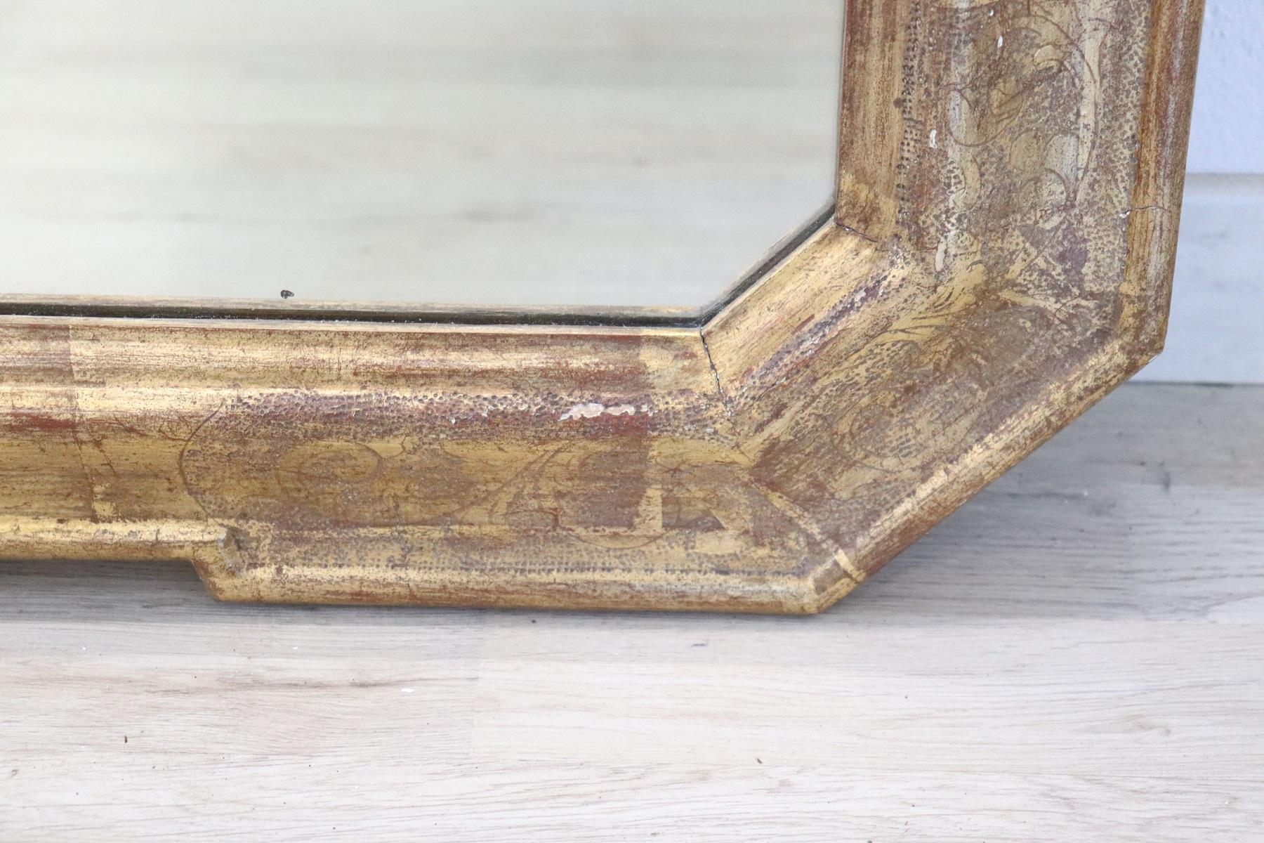 19th Century Italian Gilded Wood Wall Mirror 1