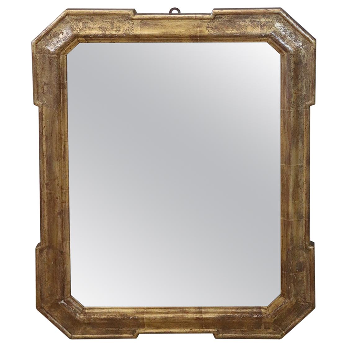 19th Century Italian Gilded Wood Wall Mirror