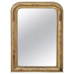 19th Century Italian Gilded Wood Wall Mirror with Original Mercury Mirror