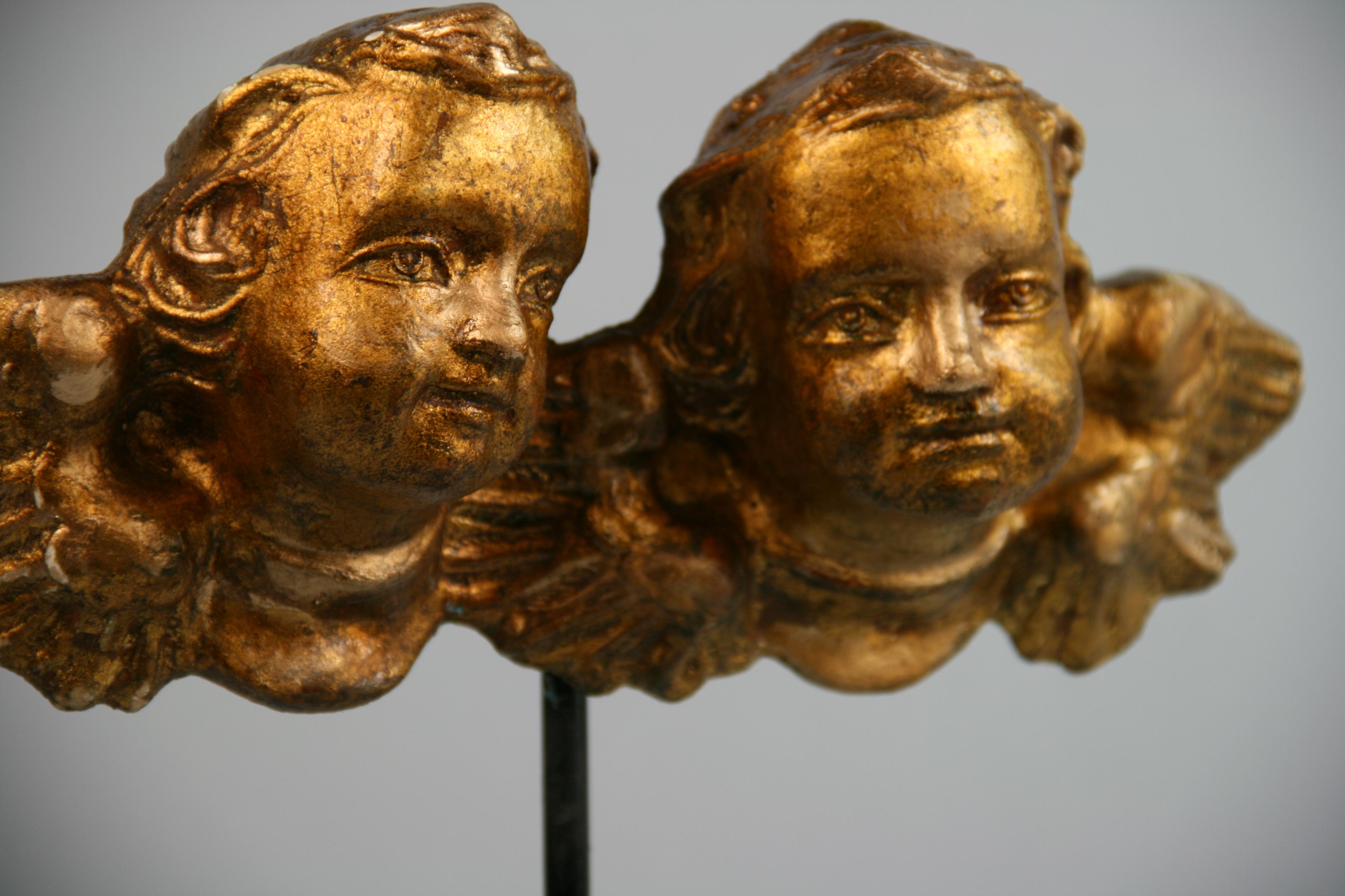 19th Century Italian Gilt Carved Putti on Stand 1
