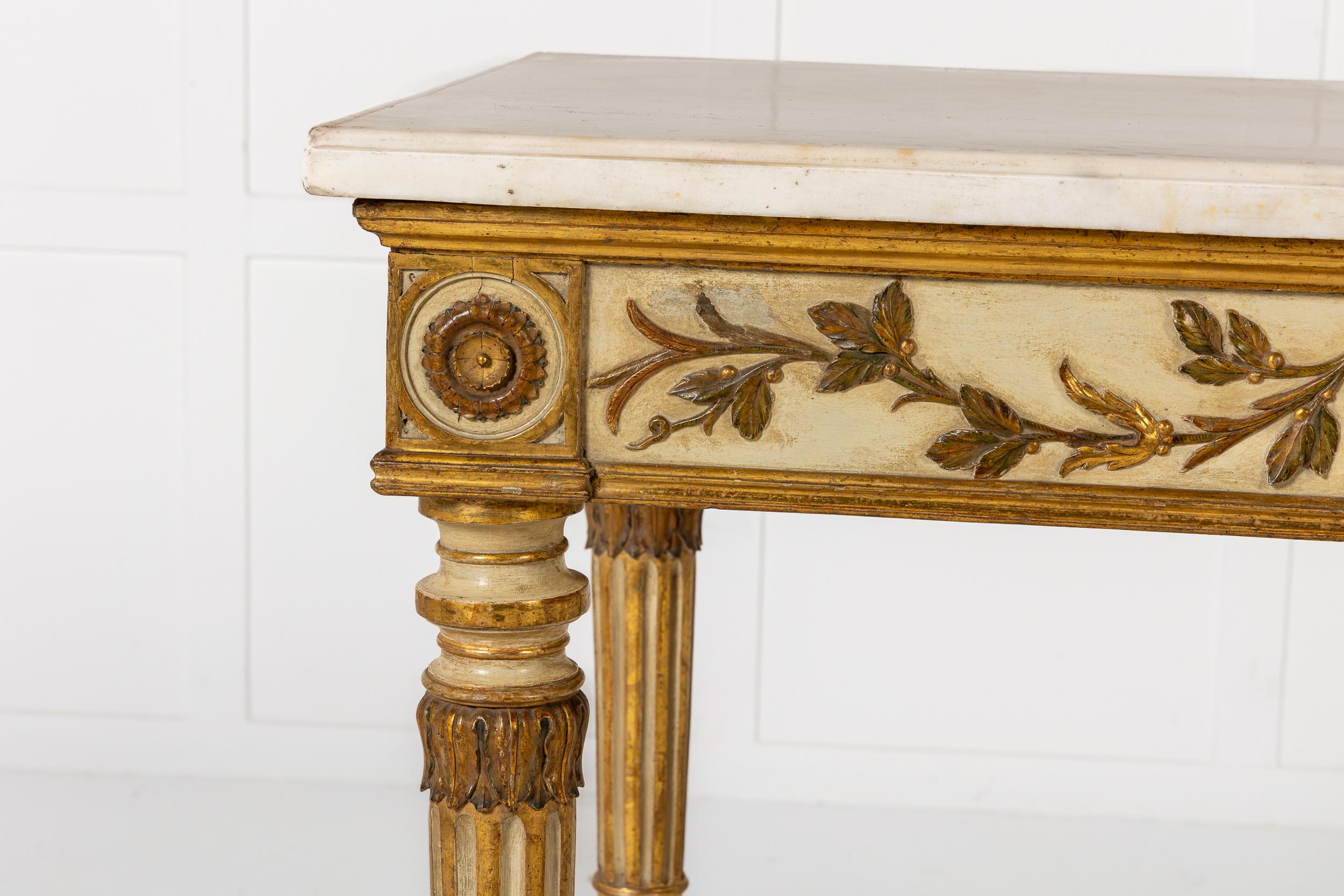 19th Century Italian Gilt Console Table In Excellent Condition For Sale In Gloucestershire, GB