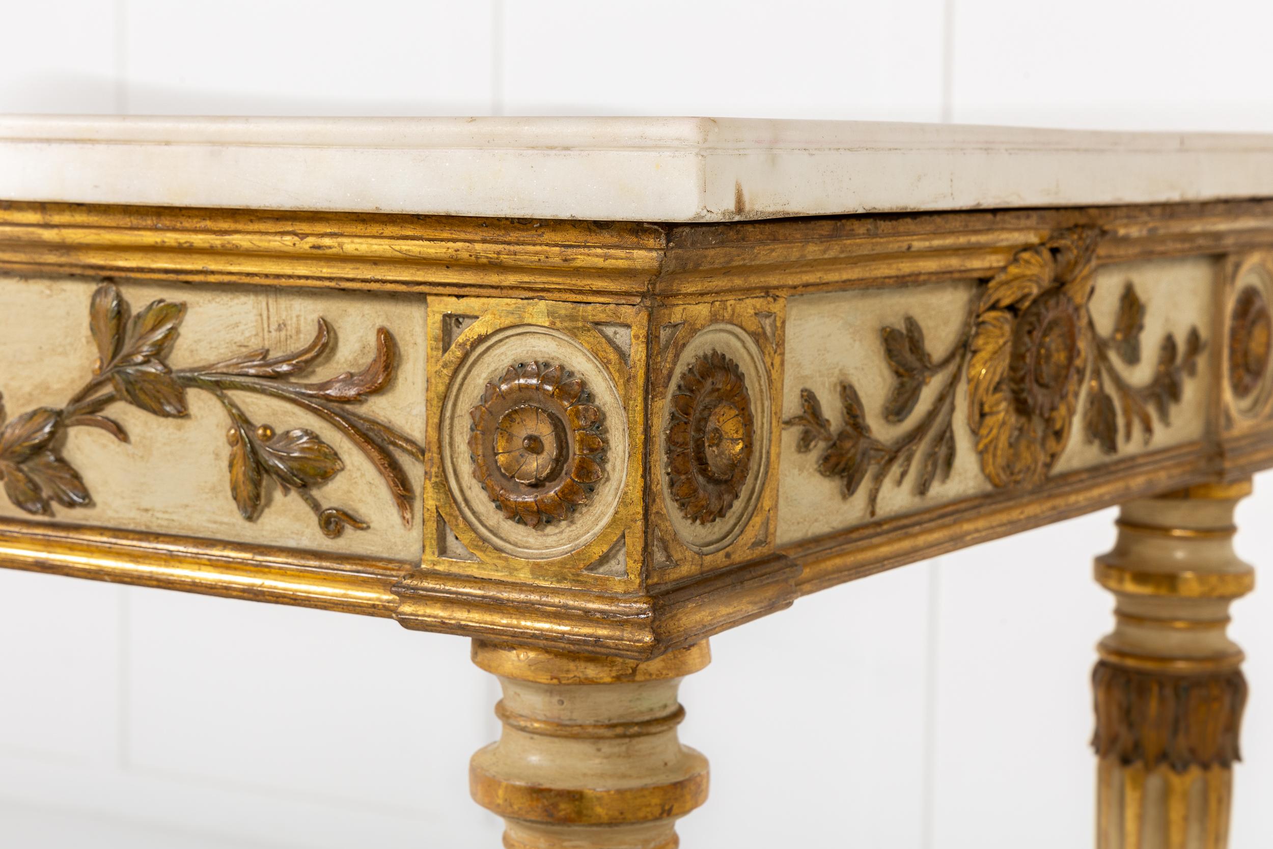 19th Century Italian Gilt Console Table For Sale 1
