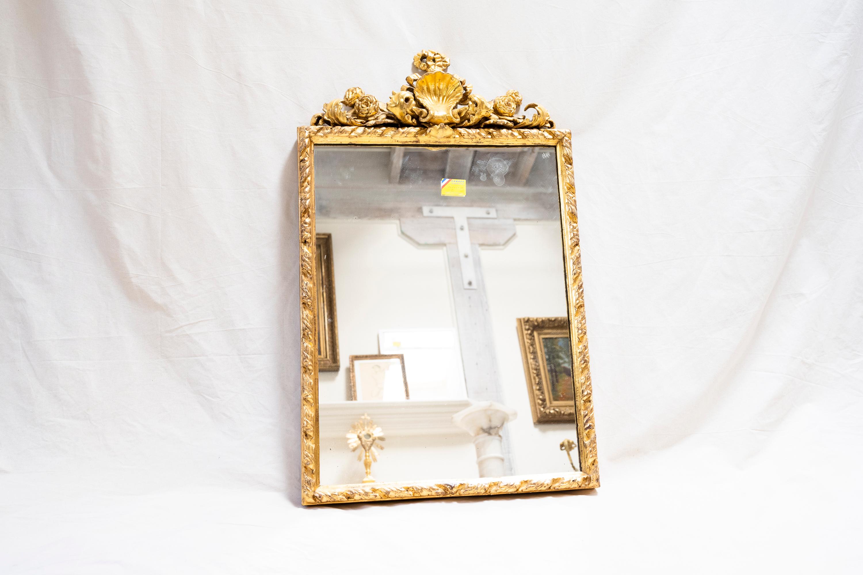 Beaux Arts 19th Century Italian Gilt Mirror For Sale