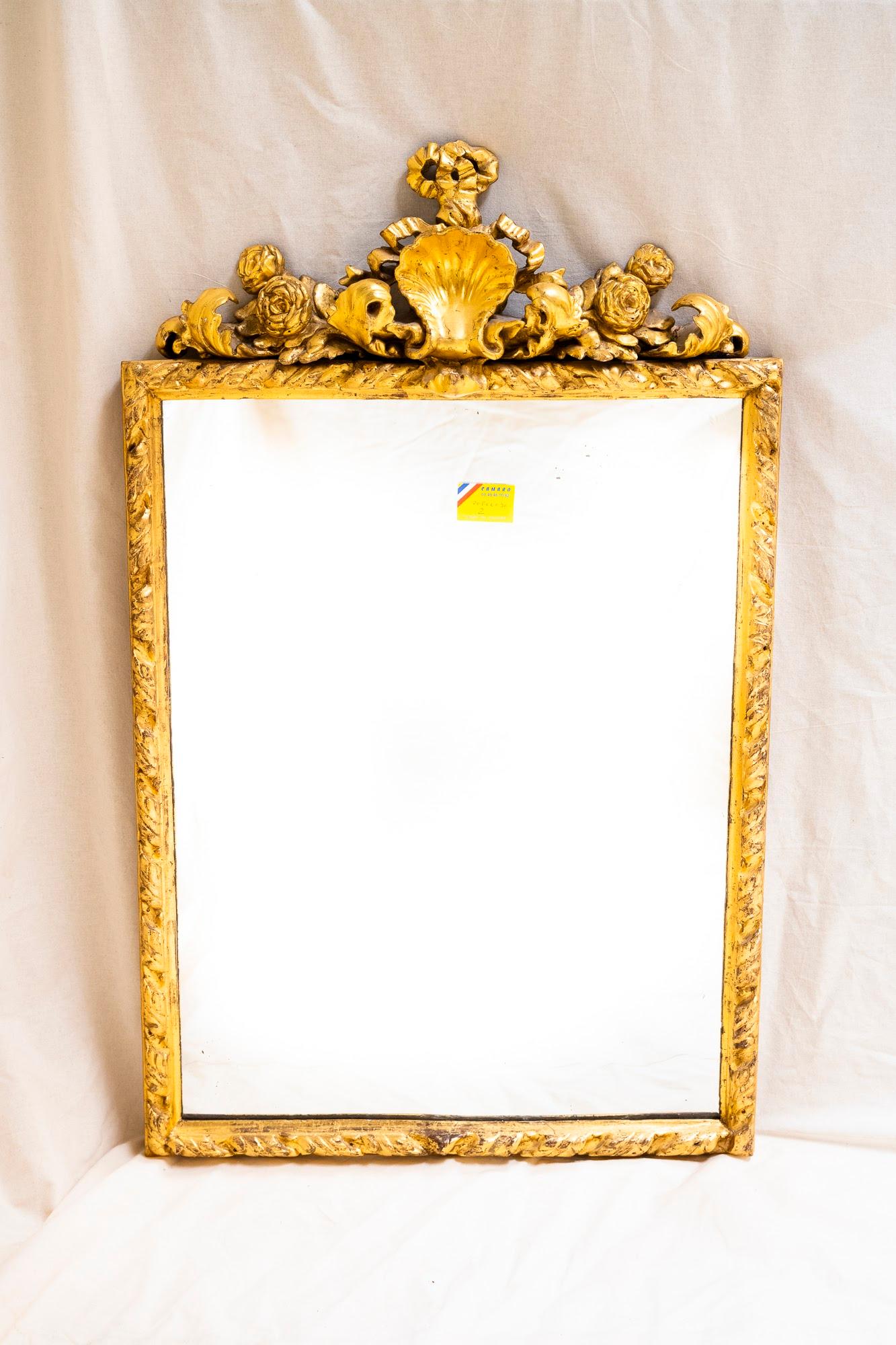 Miroir italien doré du XIXe siècle Bon état - En vente à Ross, CA