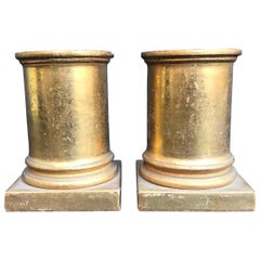 19th Century Italian Giltwood Columns as Sculpture Stands or Lamp Bases