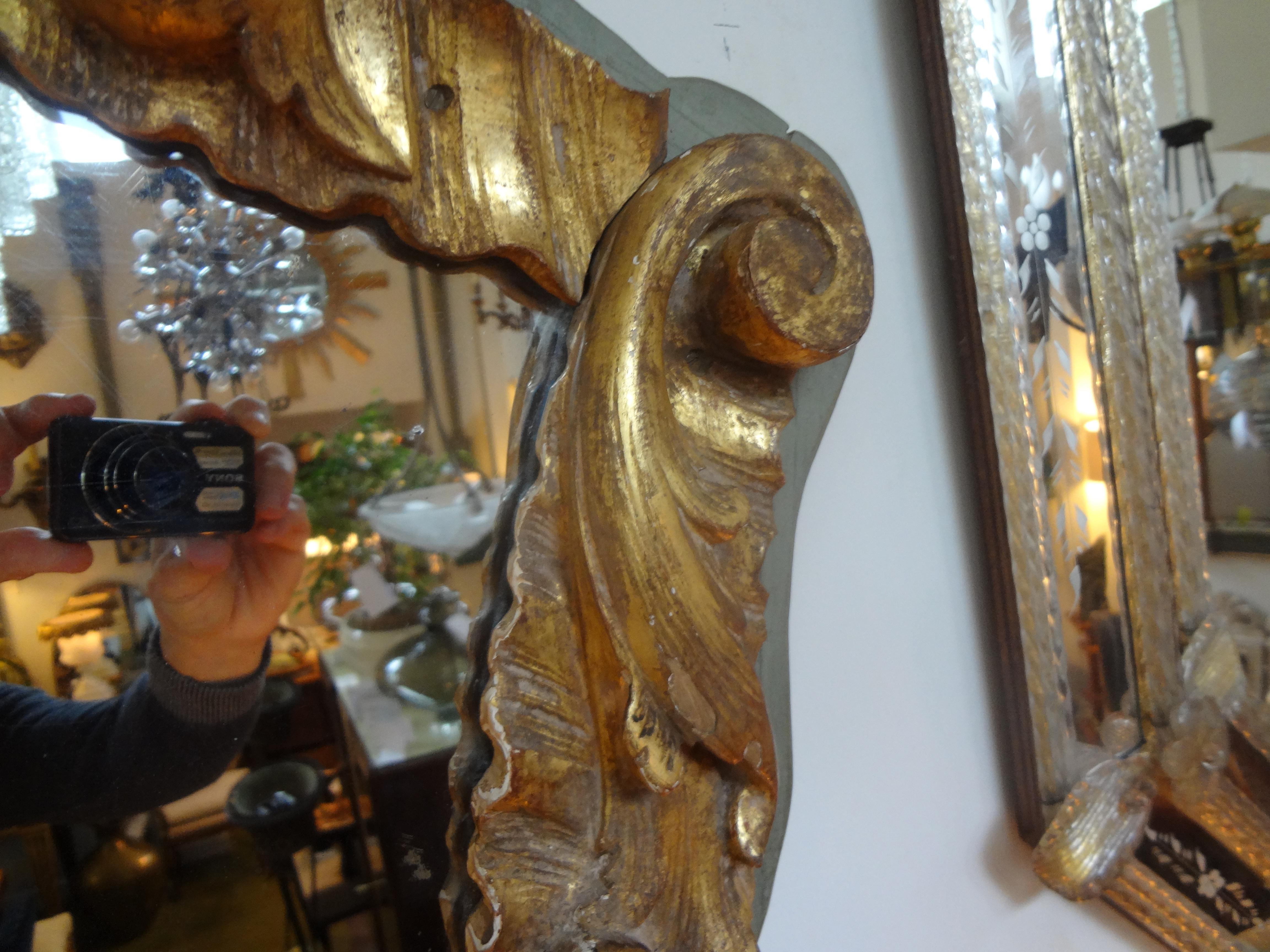 19th Century Italian Giltwood Mirror In Good Condition In Houston, TX