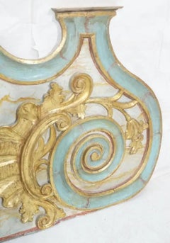 19th Century French Giltwood and Polychrome Architectural Panel from a Church