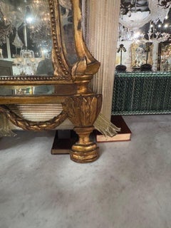 19th Century Italian Giltwood Arch Top Mirror